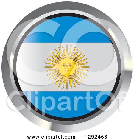 Clipart of a Round Argentinian Flag Icon 2 - Royalty Free Vector Illustration by Lal Perera