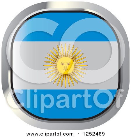 Clipart of a Square Argentinian Flag Icon - Royalty Free Vector Illustration by Lal Perera