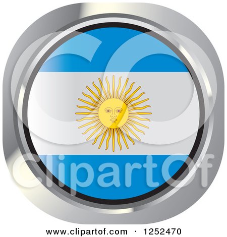 Clipart of a Round Argentinian Flag Icon - Royalty Free Vector Illustration by Lal Perera