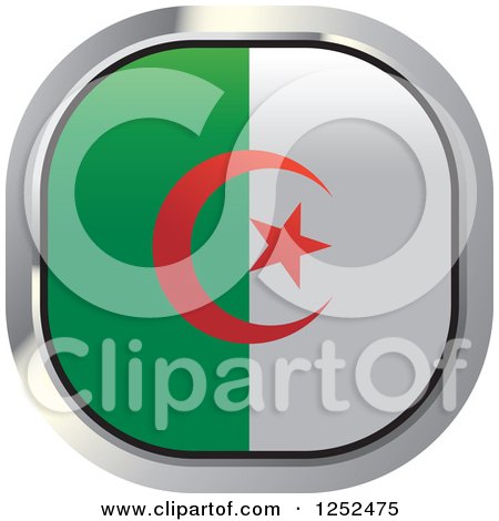 Clipart of a Square Algerian Flag Icon - Royalty Free Vector Illustration by Lal Perera