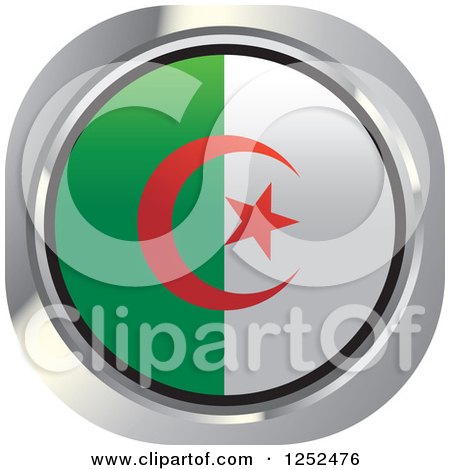 Clipart of a Round Algerian Flag Icon - Royalty Free Vector Illustration by Lal Perera