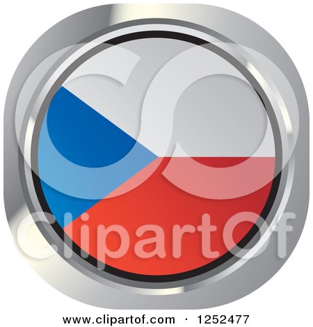 Clipart of a Round Czech Republic Flag Icon - Royalty Free Vector Illustration by Lal Perera