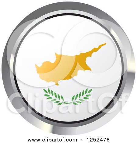 Clipart of a Round Cyprus Flag Icon 2 - Royalty Free Vector Illustration by Lal Perera