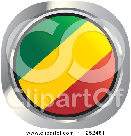 Clipart of a Round Congo Flag Icon - Royalty Free Vector Illustration by Lal Perera