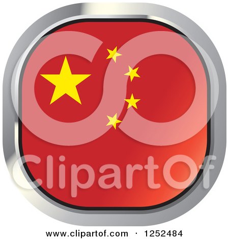 Clipart of a Square Chinese Flag Icon - Royalty Free Vector Illustration by Lal Perera