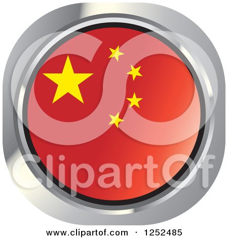 Clipart of a Round Chinese Flag Icon - Royalty Free Vector Illustration by Lal Perera