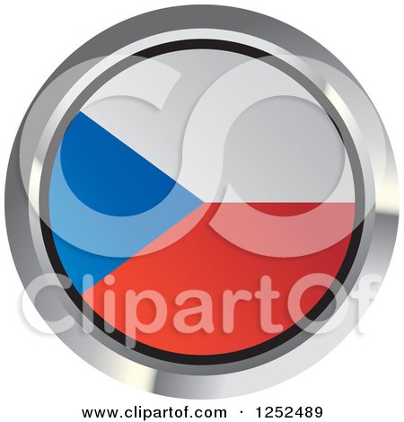 Clipart of a Round Czech Republic Flag Icon 2 - Royalty Free Vector Illustration by Lal Perera