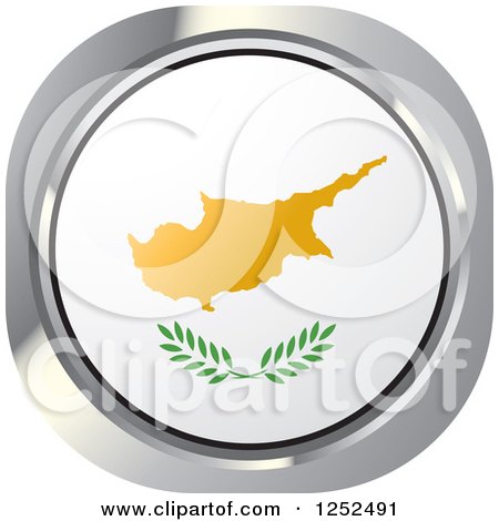 Clipart of a Round Cyprus Flag Icon - Royalty Free Vector Illustration by Lal Perera