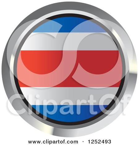 Clipart of a Round Costa Rica Flag Icon 2 - Royalty Free Vector Illustration by Lal Perera