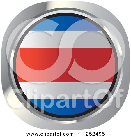 Clipart of a Round Costa Rica Flag Icon - Royalty Free Vector Illustration by Lal Perera