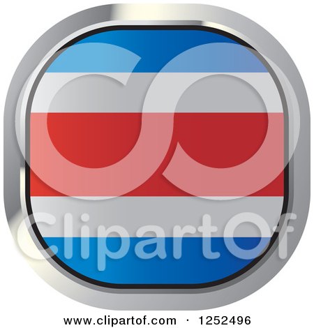 Clipart of a Square Costa Rica Flag Icon - Royalty Free Vector Illustration by Lal Perera