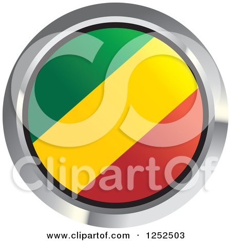 Clipart of a Round Congo Flag Icon 2 - Royalty Free Vector Illustration by Lal Perera