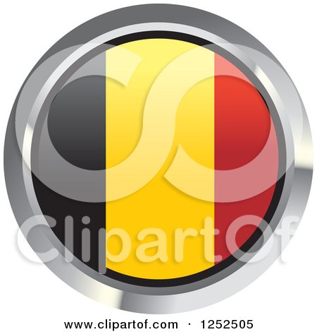 Clipart of a Round Belgian Flag Icon 2 - Royalty Free Vector Illustration by Lal Perera