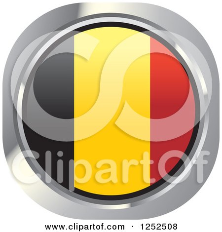 Clipart of a Round Belgian Flag Icon - Royalty Free Vector Illustration by Lal Perera