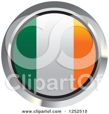 Clipart of a Round Irish Flag Icon 2 - Royalty Free Vector Illustration by Lal Perera