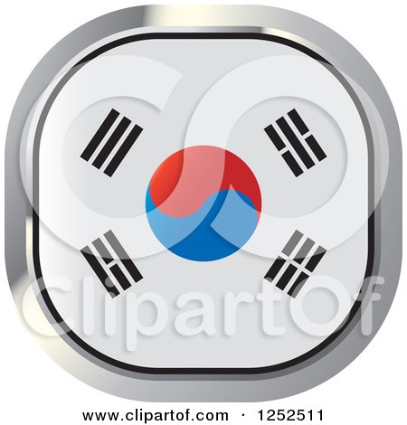 Clipart of a Square South Korean Flag Icon - Royalty Free Vector Illustration by Lal Perera