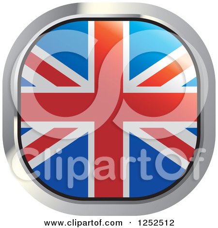 Clipart of a Square British Flag Icon - Royalty Free Vector Illustration by Lal Perera