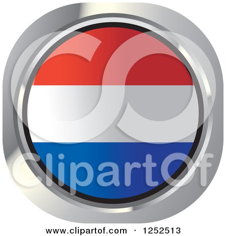 Clipart of a Round Dutch Flag Icon - Royalty Free Vector Illustration by Lal Perera