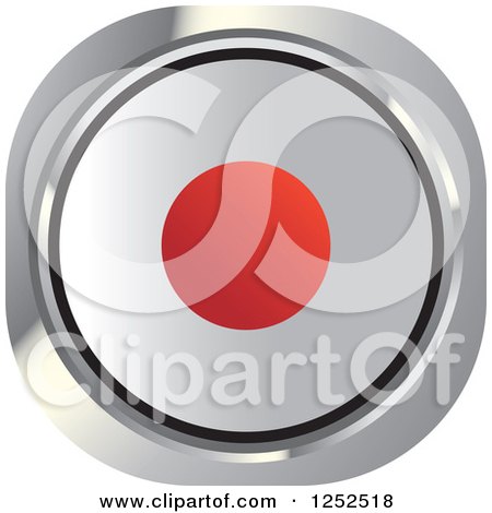 Clipart of a Round Japanese Flag Icon - Royalty Free Vector Illustration by Lal Perera