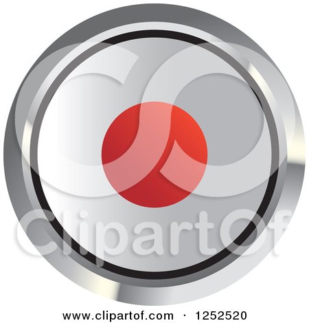 Clipart of a Round Japanese Flag Icon 2 - Royalty Free Vector Illustration by Lal Perera
