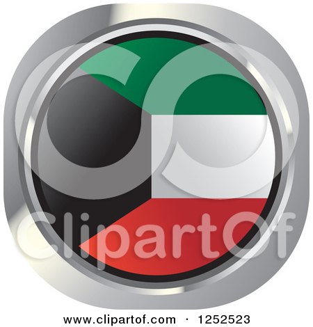 Clipart of a Round Kuwaiti Flag Icon - Royalty Free Vector Illustration by Lal Perera