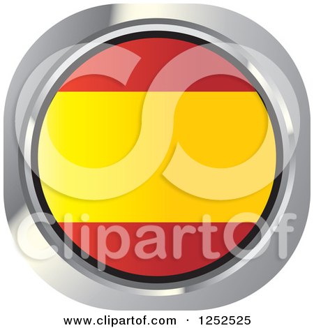 Clipart of a Round Spanish Flag Icon - Royalty Free Vector Illustration by Lal Perera