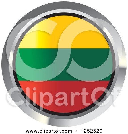 Clipart of a Round Lithuanian Flag Icon 2 - Royalty Free Vector Illustration by Lal Perera