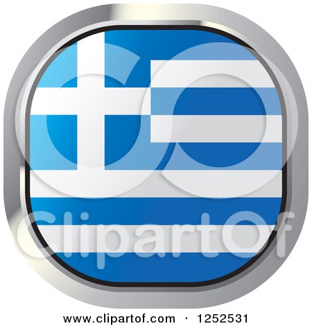Clipart of a Square Greek Flag Icon - Royalty Free Vector Illustration by Lal Perera