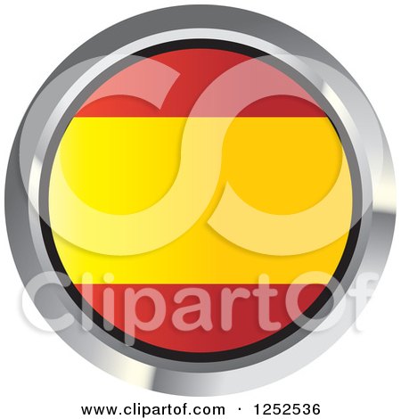 Clipart of a Round Spanish Flag Icon 2 - Royalty Free Vector Illustration by Lal Perera