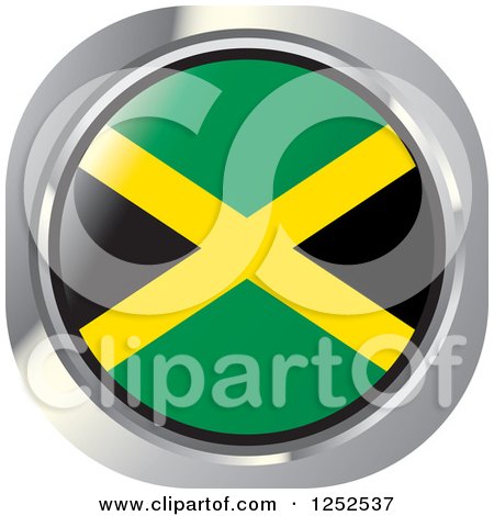 Clipart of a Round Jamaican Flag Icon - Royalty Free Vector Illustration by Lal Perera