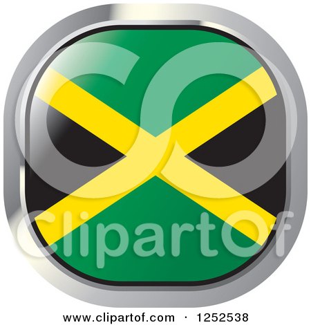 Clipart of a Square Jamaican Flag Icon - Royalty Free Vector Illustration by Lal Perera