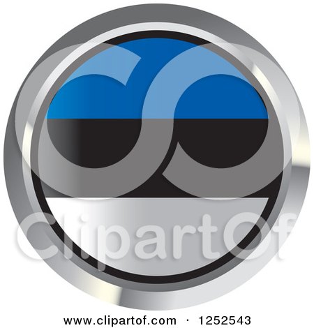 Clipart of a Round Estonia Flag Icon 2 - Royalty Free Vector Illustration by Lal Perera