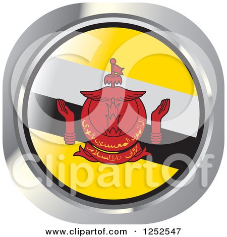 Clipart of a Round Bruneian Flag Icon 2 - Royalty Free Vector Illustration by Lal Perera