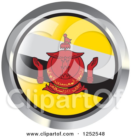 Clipart of a Round Bruneian Flag Icon - Royalty Free Vector Illustration by Lal Perera