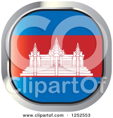 Clipart of a Square Cambodian Flag Icon - Royalty Free Vector Illustration by Lal Perera