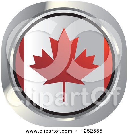 Clipart of a Round Canadian Flag Icon - Royalty Free Vector Illustration by Lal Perera