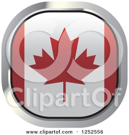 Clipart of a Square Canadian Flag Icon - Royalty Free Vector Illustration by Lal Perera