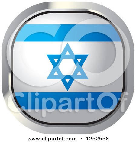Clipart of a Square Israeli Flag Icon - Royalty Free Vector Illustration by Lal Perera