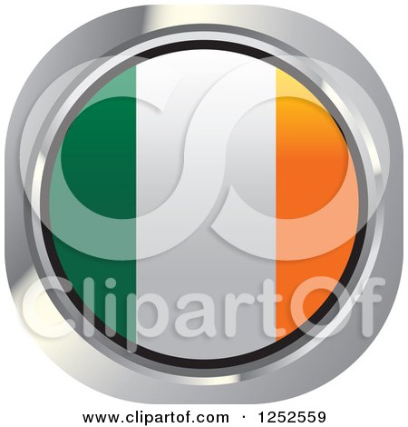 Clipart of a Round Irish Flag Icon - Royalty Free Vector Illustration by Lal Perera