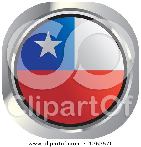 Clipart of a Round Chilean Flag Icon - Royalty Free Vector Illustration by Lal Perera