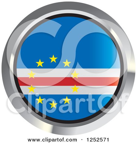 Clipart of a Round Cape Verde Flag Icon 2 - Royalty Free Vector Illustration by Lal Perera