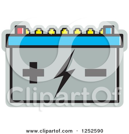 Clipart of a Battery - Royalty Free Vector Illustration by Lal Perera