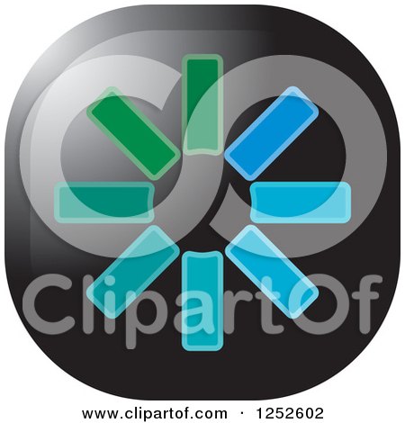 Clipart of a Blue and Green Asterisk Icon - Royalty Free Vector Illustration by Lal Perera
