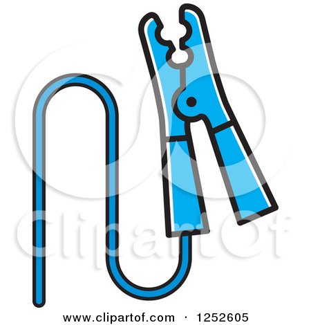 Clipart of a Blue Battery Cable - Royalty Free Vector Illustration by Lal Perera