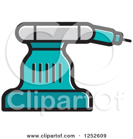 Clipart of a Turquoise Drilling Device Tool - Royalty Free Vector Illustration by Lal Perera