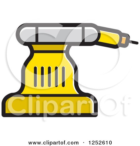 Clipart of a Yellow Drilling Device Tool - Royalty Free Vector Illustration by Lal Perera