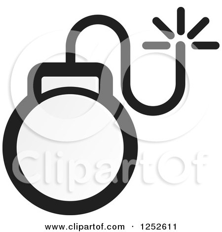 Clipart of a Black and White Bomb Icon - Royalty Free Vector Illustration by Lal Perera