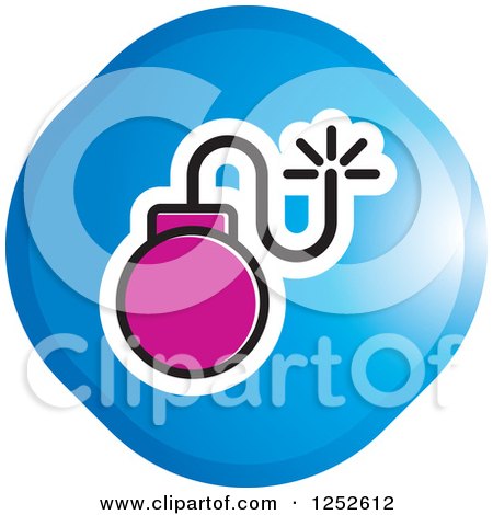 Clipart of a Blue and Purple Bomb Icon - Royalty Free Vector Illustration by Lal Perera