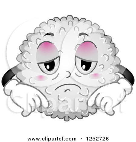Clipart of a Sick White Blood Cell Character - Royalty Free Vector Illustration by BNP Design Studio