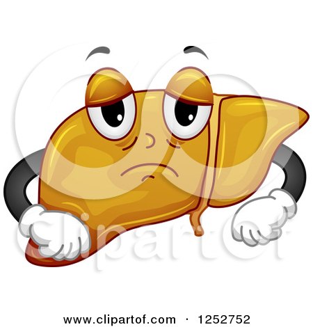 Clipart of a Fatty Liver Pouting - Royalty Free Vector Illustration by BNP Design Studio